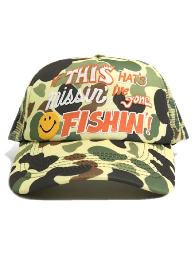 画像2: MARKET SMILEY CAMO TRUCKER HAT WOODLAND