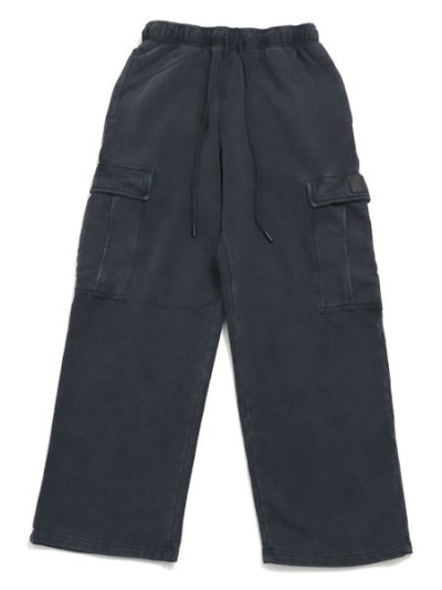 画像1: 【送料無料】PRO CLUB HW VINTAGE WASH CARGO SWEAT PANT BLACK