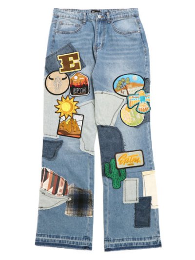 画像1: 【送料無料】EPTM. PATCHWORK JEANS-BLUE