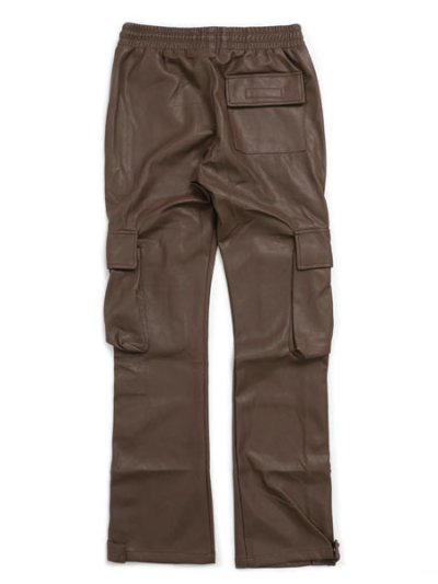 画像2: 【送料無料】EPTM. FAUX LEATHER SNAP FLARE PANT-BROWN