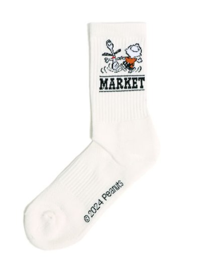 画像1: MARKET PEANUTS SNOOPY CHARLIE DANCE SOCKS ECRU