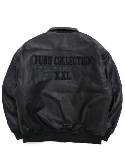 画像1: 【送料無料】FUBU FAUX LEATHER BLOUSON BLACK