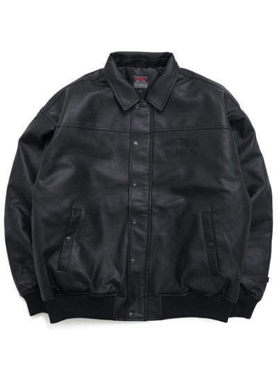 画像2: 【送料無料】FUBU FAUX LEATHER BLOUSON BLACK