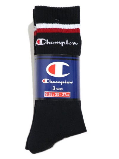 画像1: 【SALE】CHAMPION 3P FULL LENGTH SOCKS SCRIPT