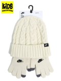 【KIDS】NIKE YTH CABLE GIFTING BEANIE SET-COCONUT MLK