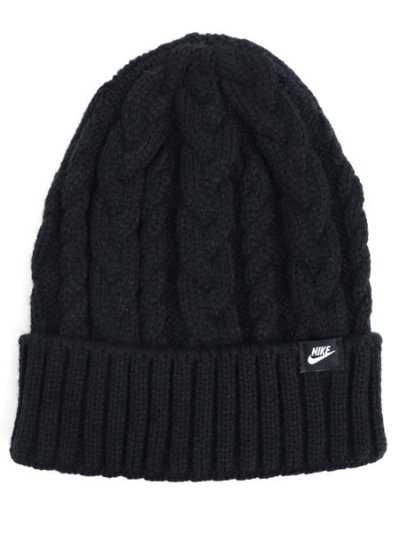 画像2: 【KIDS】NIKE YTH CABLE GIFTING BEANIE SET-BLACK