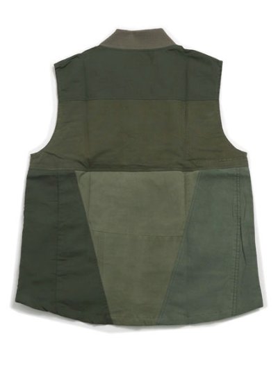 画像2: 【SALE】【送料無料】MR.REMAKE MAN REMAKE MILITARY ZIP VEST KHAKI ASSORT