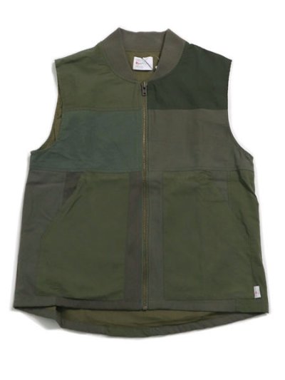 画像1: 【SALE】【送料無料】MR.REMAKE MAN REMAKE MILITARY ZIP VEST KHAKI ASSORT