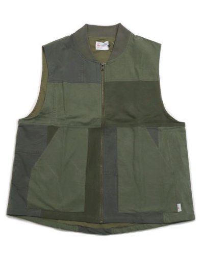 画像1: 【SALE】【送料無料】MR.REMAKE MAN REMAKE MILITARY ZIP VEST KHAKI ASSORT