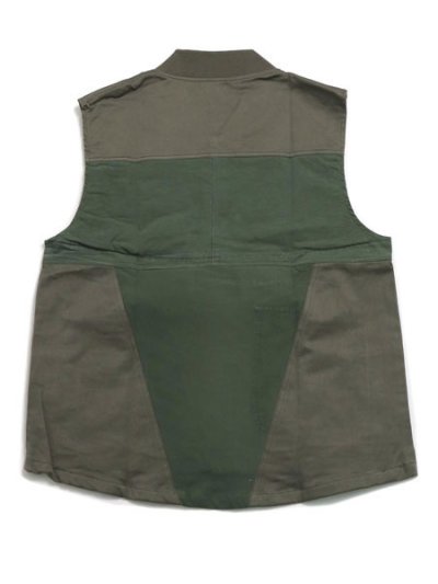 画像2: 【SALE】【送料無料】MR.REMAKE MAN REMAKE MILITARY ZIP VEST KHAKI ASSORT