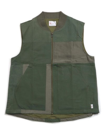 画像1: 【SALE】【送料無料】MR.REMAKE MAN REMAKE MILITARY ZIP VEST KHAKI ASSORT