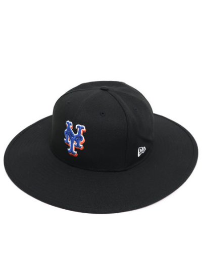 画像1: 【送料無料】NEW ERA FITTED LONG BRIM HAT METS BLACK