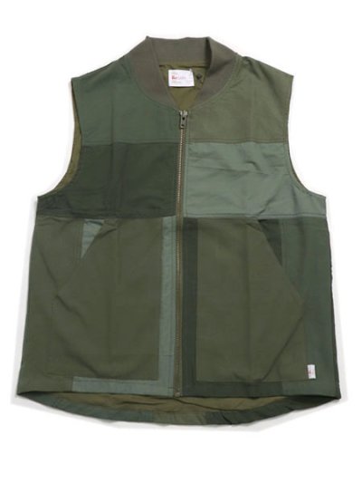 画像1: 【SALE】【送料無料】MR.REMAKE MAN REMAKE MILITARY ZIP VEST KHAKI ASSORT