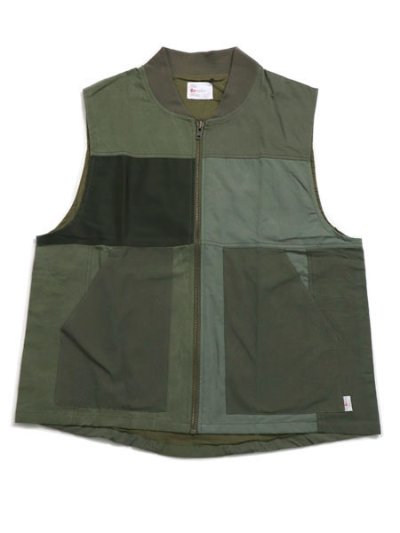 画像1: 【SALE】【送料無料】MR.REMAKE MAN REMAKE MILITARY ZIP VEST KHAKI ASSORT