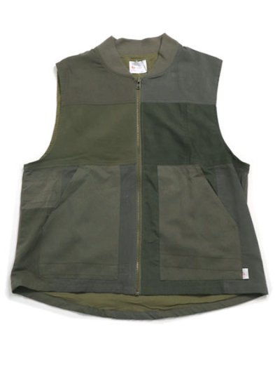 画像1: 【SALE】【送料無料】MR.REMAKE MAN REMAKE MILITARY ZIP VEST KHAKI ASSORT