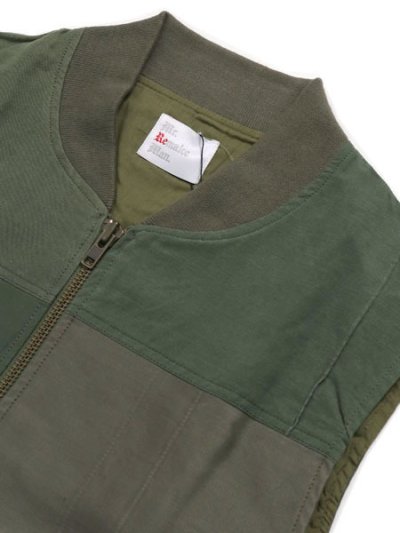 画像3: 【SALE】【送料無料】MR.REMAKE MAN REMAKE MILITARY ZIP VEST KHAKI ASSORT