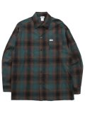 CALTOP FL PLAID L/S SHIRT GREEN/BROWN