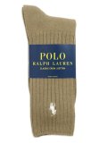 POLO RALPH LAUREN COTTON RIB CREW SOCKS