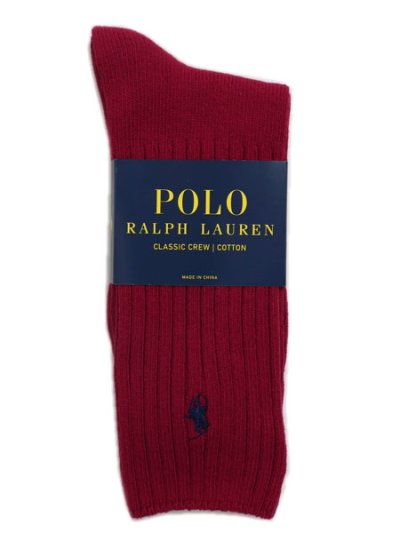 画像1: POLO RALPH LAUREN COTTON RIB CREW SOCKS