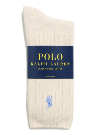 画像1: POLO RALPH LAUREN COTTON RIB CREW SOCKS