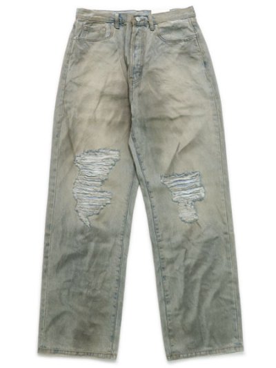 画像1: 【送料無料】mnml ULTRA BAGGY DESTROYED DENIM VINTAGE BLUE