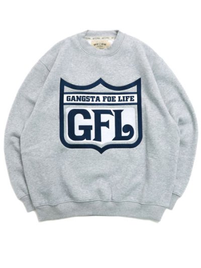 画像1: 【送料無料】WEST WEAR GFL EMBROIDERY LOGO CREWNECK GRAY/NAVY