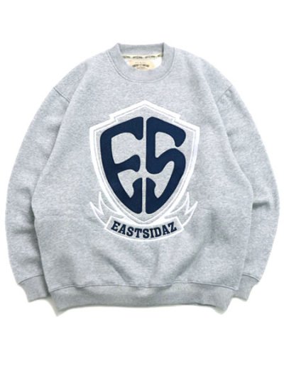 画像1: 【送料無料】WEST WEAR ES EMBROIDERY LOGO CREWNECK GRAY/NAVY