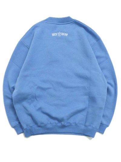 画像2: 【送料無料】WEST WEAR WS EMBROIDERY LOGO CREWNECK SAXE BLUE/WH