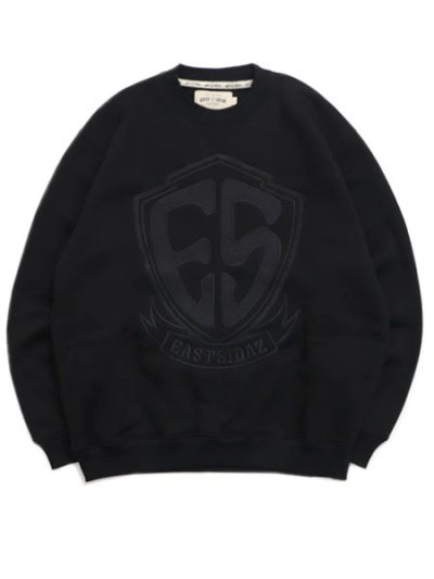 画像1: 【送料無料】WEST WEAR ES EMBROIDERY LOGO CREWNECK BLK/BLK