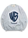 【送料無料】WEST WEAR WS EMBROIDERY LOGO CREWNECK GRAY/NAVY