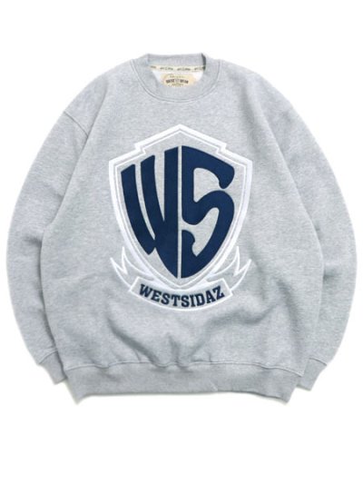 画像1: 【送料無料】WEST WEAR WS EMBROIDERY LOGO CREWNECK GRAY/NAVY