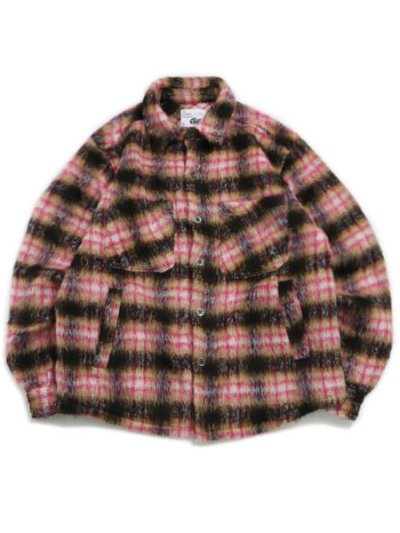 画像1: 【送料無料】EPTM. SIDE SLIT FLANNEL SHIRT-PINK