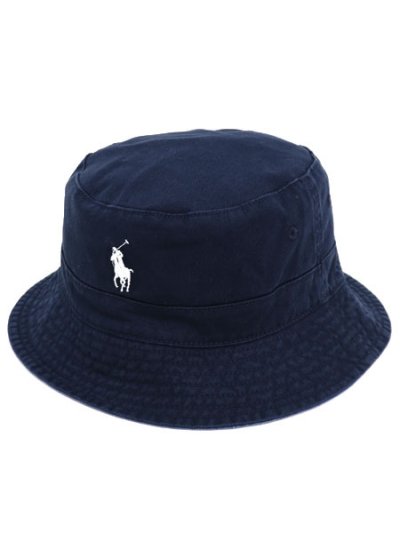 画像2: 【送料無料】POLO RALPH LAUREN REVERSIBLE CHINO INDIGO LINEN BUCKET HAT