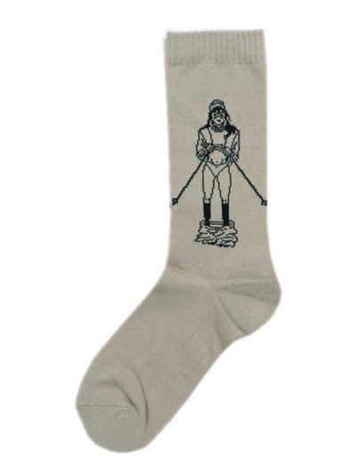 画像1: WHIMSY SOCKS TAKE ME SKI SOCKS SAND