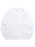 LOS ANGELES APPAREL 6.5oz GARMENT DYED CREW L/S TEE-WHITE