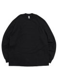 LOS ANGELES APPAREL 6.5oz GARMENT DYED CREW L/S TEE-BLACK