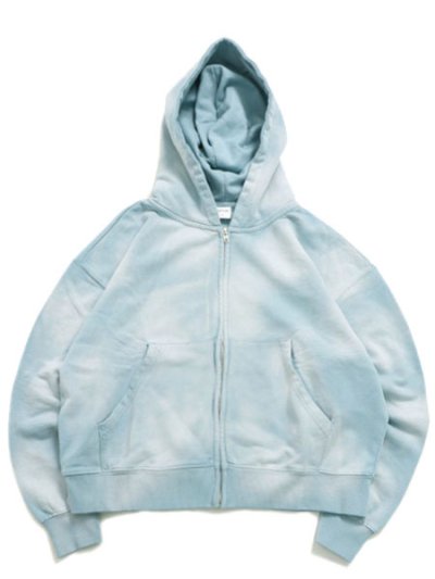 画像1: 【送料無料】EPTM. SUN FADED CROPPED ZIP UP HOODIE-SKY BLUE