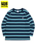 【KIDS】CHAMPION KIDS BORDER L/S TEE-DARK NAVY