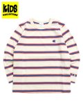 【KIDS】CHAMPION KIDS BORDER L/S TEE-PALE WHITE