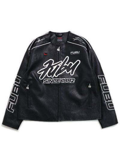 画像1: 【送料無料】FUBU FAUX LEATHER RACING JACKET