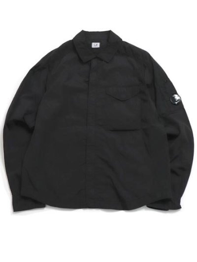 画像1: 【送料無料】C.P.COMPANY CHROME-R FULL ZIP OVERSHIRT BLACK