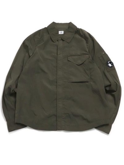 画像1: 【送料無料】C.P.COMPANY CHROME-R FULL ZIP OVERSHIRT IVY GREEN