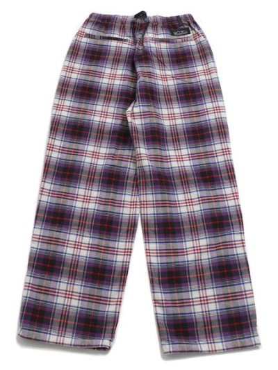 画像2: 【送料無料】MANASTASH WASHED PLAID STRING PANTS PURPLE