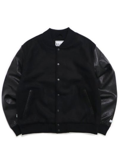 画像1: 【送料無料】PRO CLUB HEAVYWEIGHT VARSITY JACKET BLACK