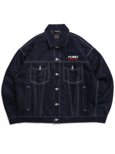 画像1: 【送料無料】FUBU METALLIC DENIM JACKET NAVY