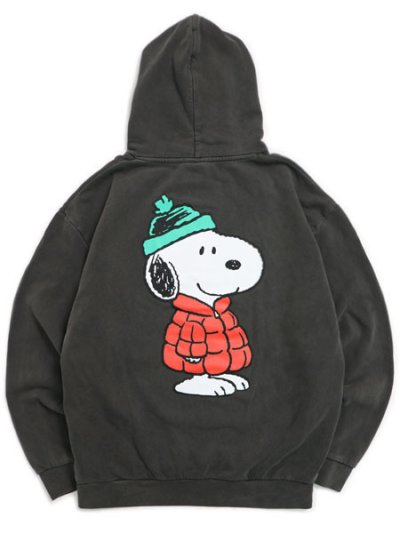 画像1: 【送料無料】MARKET PEANUTS PUFFER HOODIE WASHED BLACK