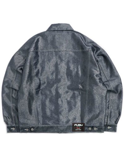 画像2: 【送料無料】FUBU METALLIC DENIM JACKET SILVER