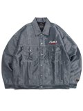 【送料無料】FUBU METALLIC DENIM JACKET SILVER