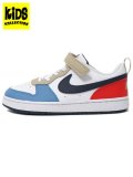 【KIDS】NIKE COURT BOROUGH LOW RECRAFT PS WH/L.CRIMSO