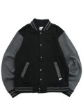 PRO CLUB FLEECE BASEBALL JACKET-BLACK/CHARCOAL